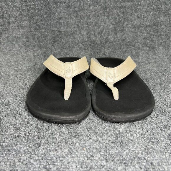 OluKai Ohana Sandals Women's 8 Cream Toe Post Athletic Outdoor Beach Flip Flops - Picture 2 of 10